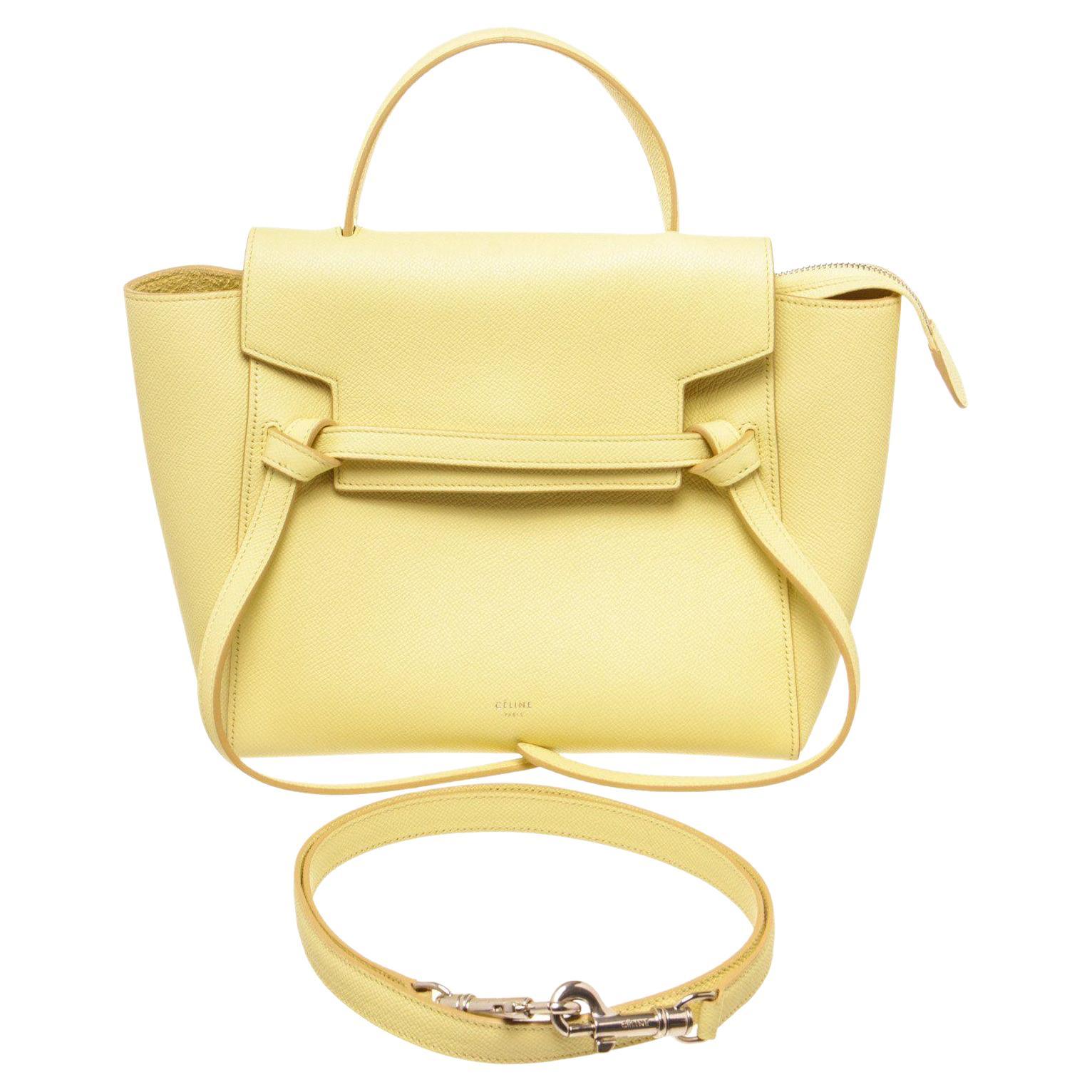 Celine Yellow Leather Micro Belt Bag Tex Shoulder Bag with leather
