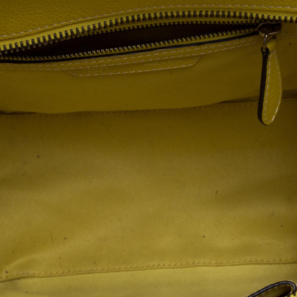 Celine Yellow Leather Micro Luggage Tote 3