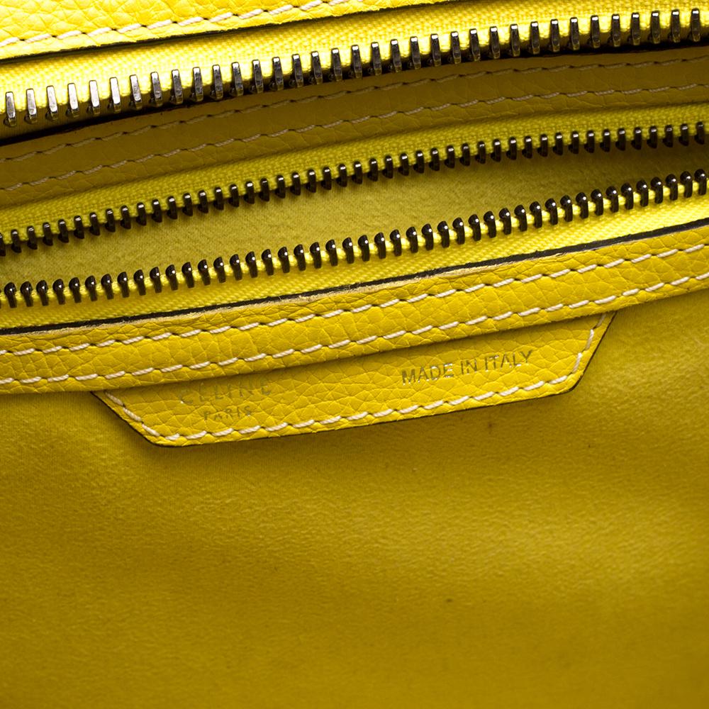 Celine Yellow Leather Micro Luggage Tote 2