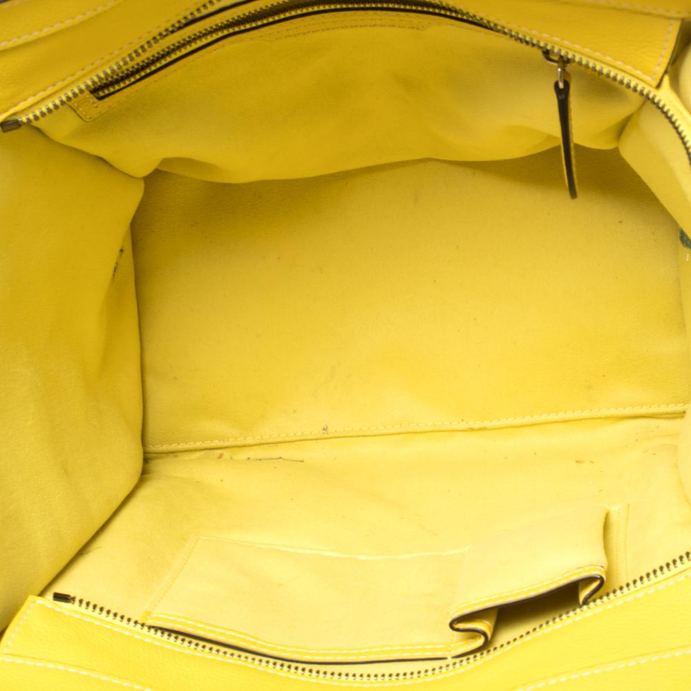 Celine Yellow Leather Mini Luggage Tote 6