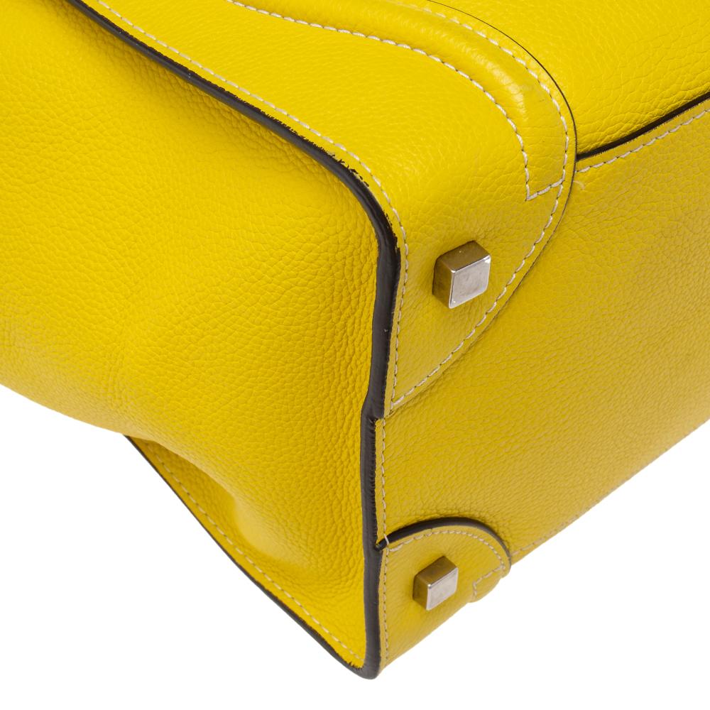 Celine Yellow Leather Mini Luggage Tote 6