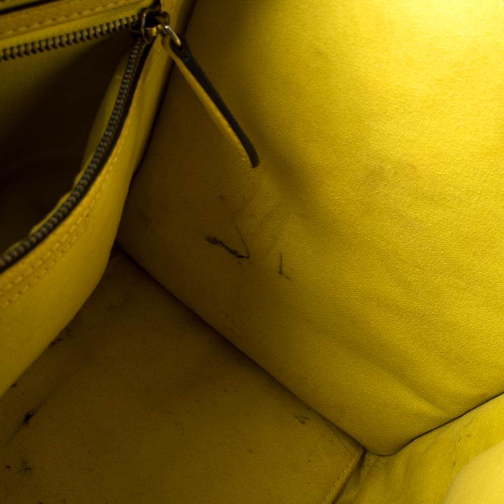 Celine Yellow Leather Mini Luggage Tote 9