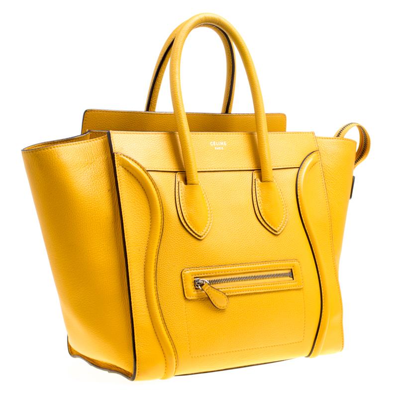 Celine Yellow Leather Mini Luggage Tote (Gelb)