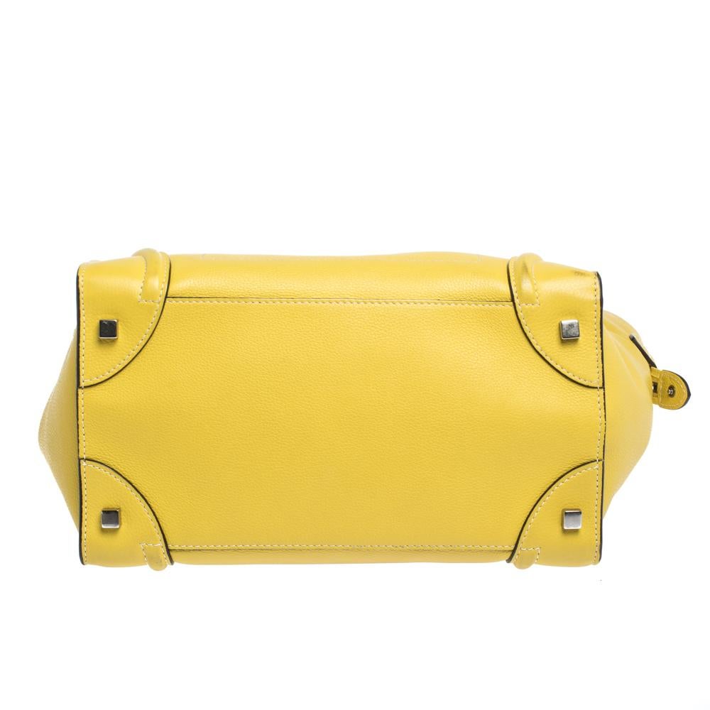 Celine Yellow Leather Mini Luggage Tote 1