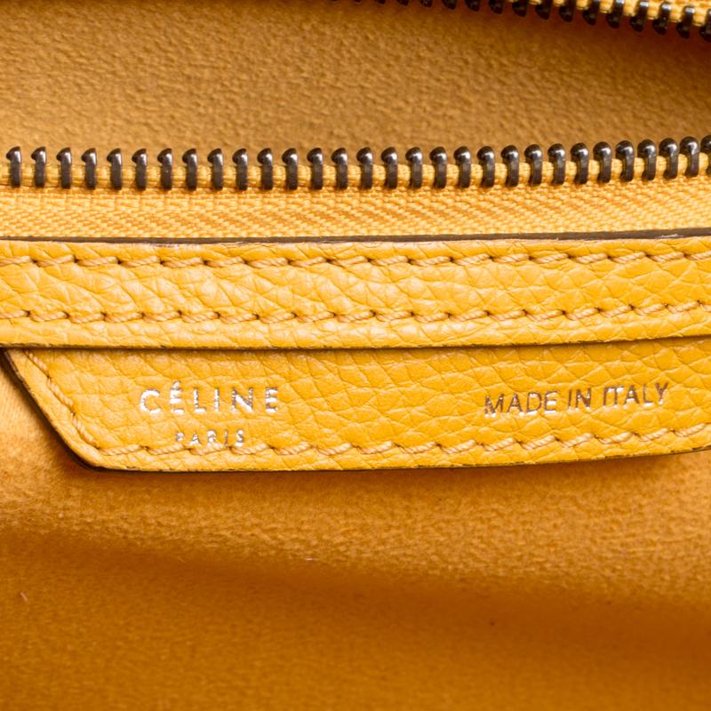 Celine Yellow Leather Mini Luggage Tote 2