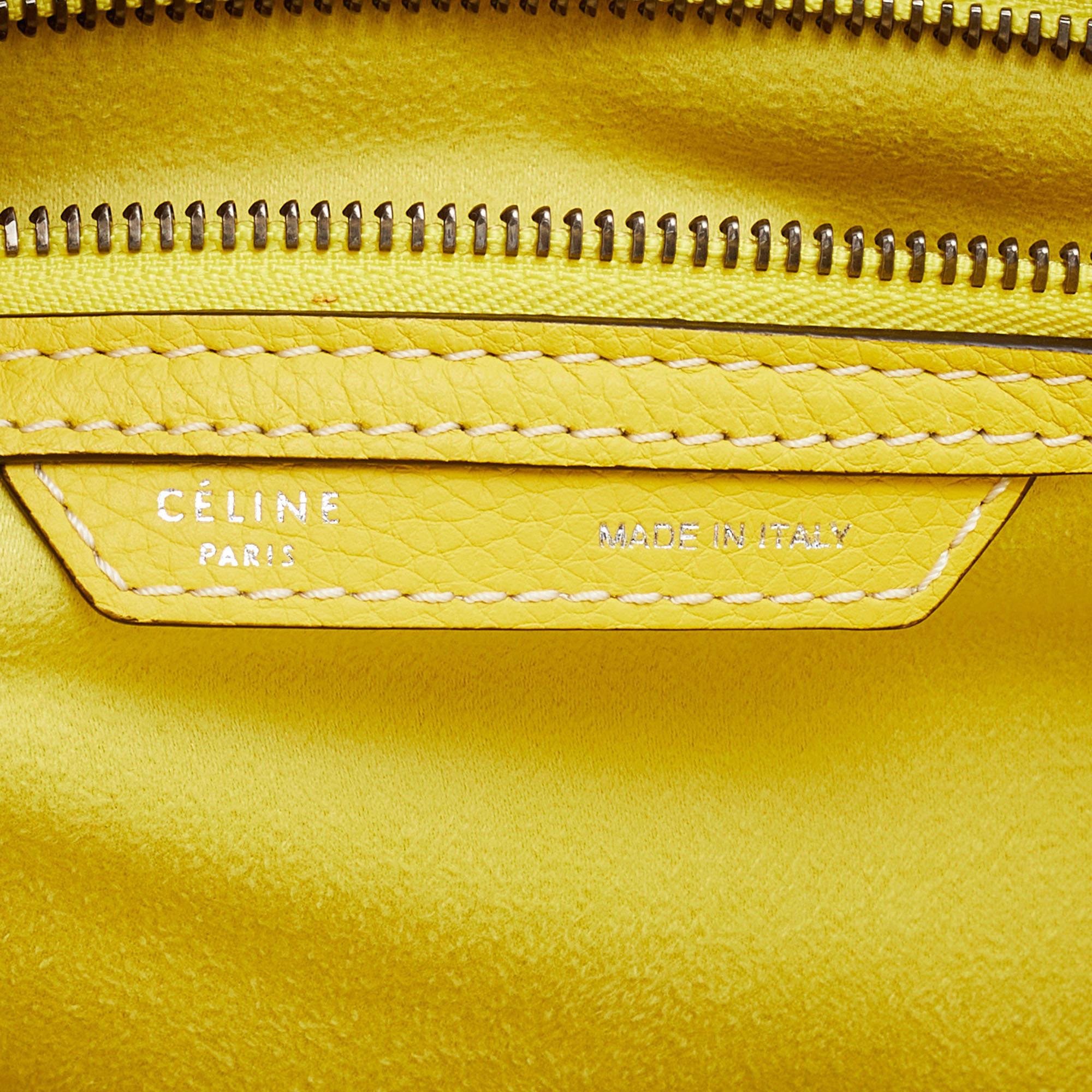 Celine Yellow Leather Mini Luggage Tote 4