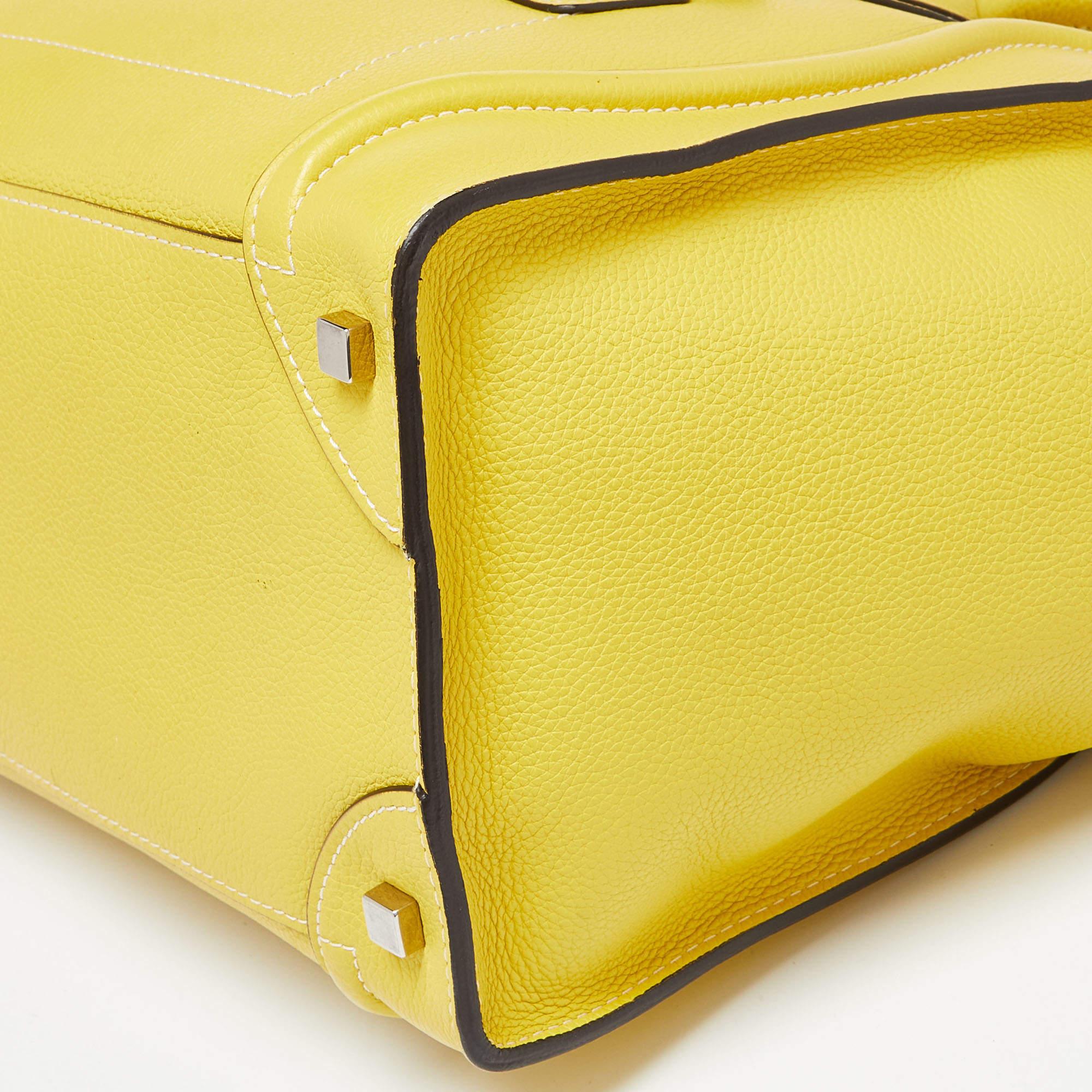 Celine Yellow Leather Mini Luggage Tote 4