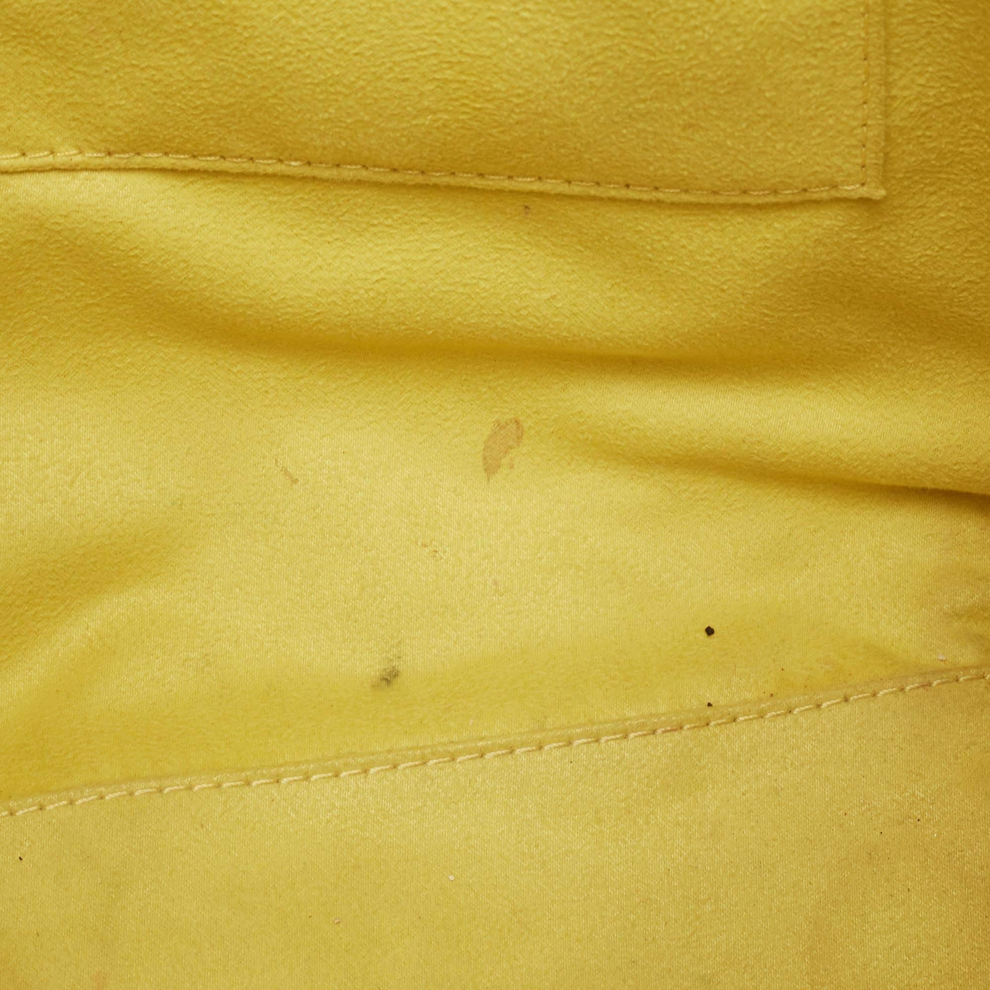 Celine Mini Luggage Tote en cuir jaune 4