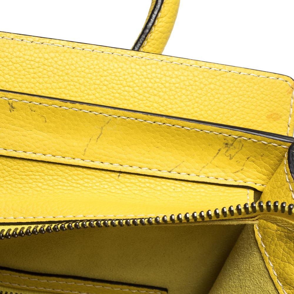 Celine Mini Luggage Tote in pelle gialla 4