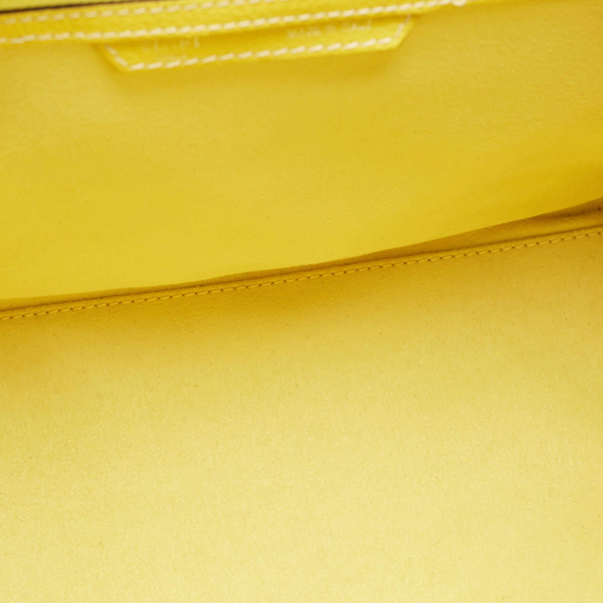Celine Yellow Leather Mini Luggage Tote 5