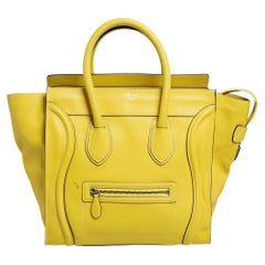 Celine Yellow Leather Mini Luggage Tote