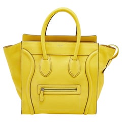 Celine Yellow Leather Mini Luggage Tote