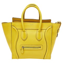 Celine Mini Luggage Tote en cuir jaune