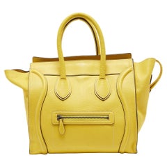 Celine Mini Luggage Tote en cuir jaune
