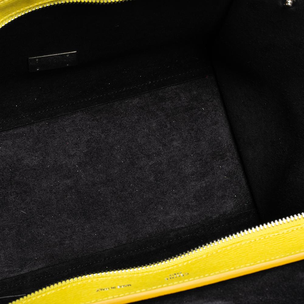 Celine Yellow Leather Mini Trapeze Top Handle Bag 3