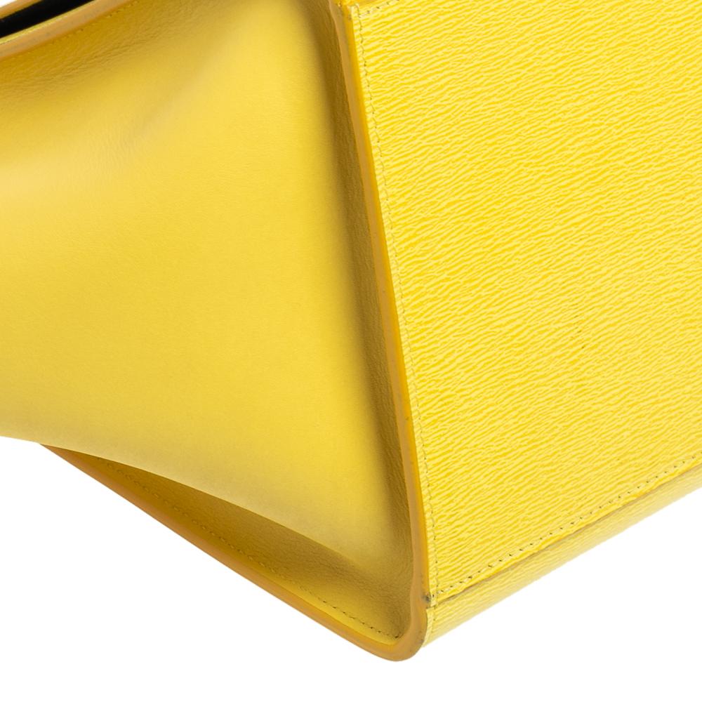 Celine Yellow Leather Mini Trapeze Top Handle Bag 1