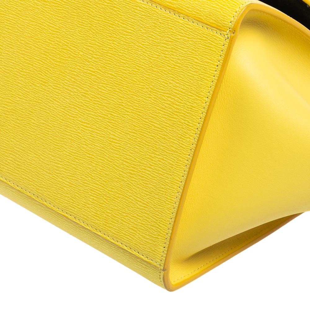 Celine Yellow Leather Mini Trapeze Top Handle Bag 2