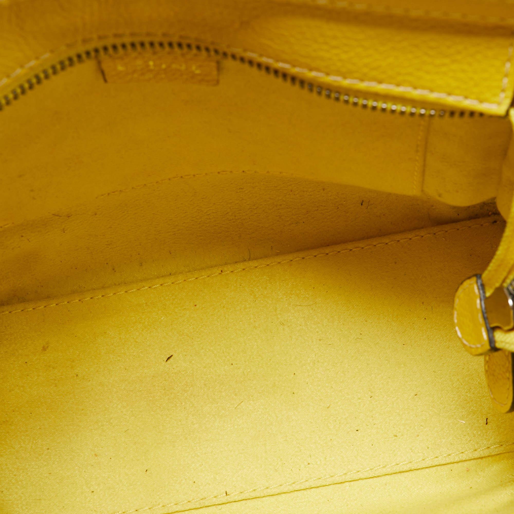 Céline Yellow Leather Nano Luggage Tote For Sale 7