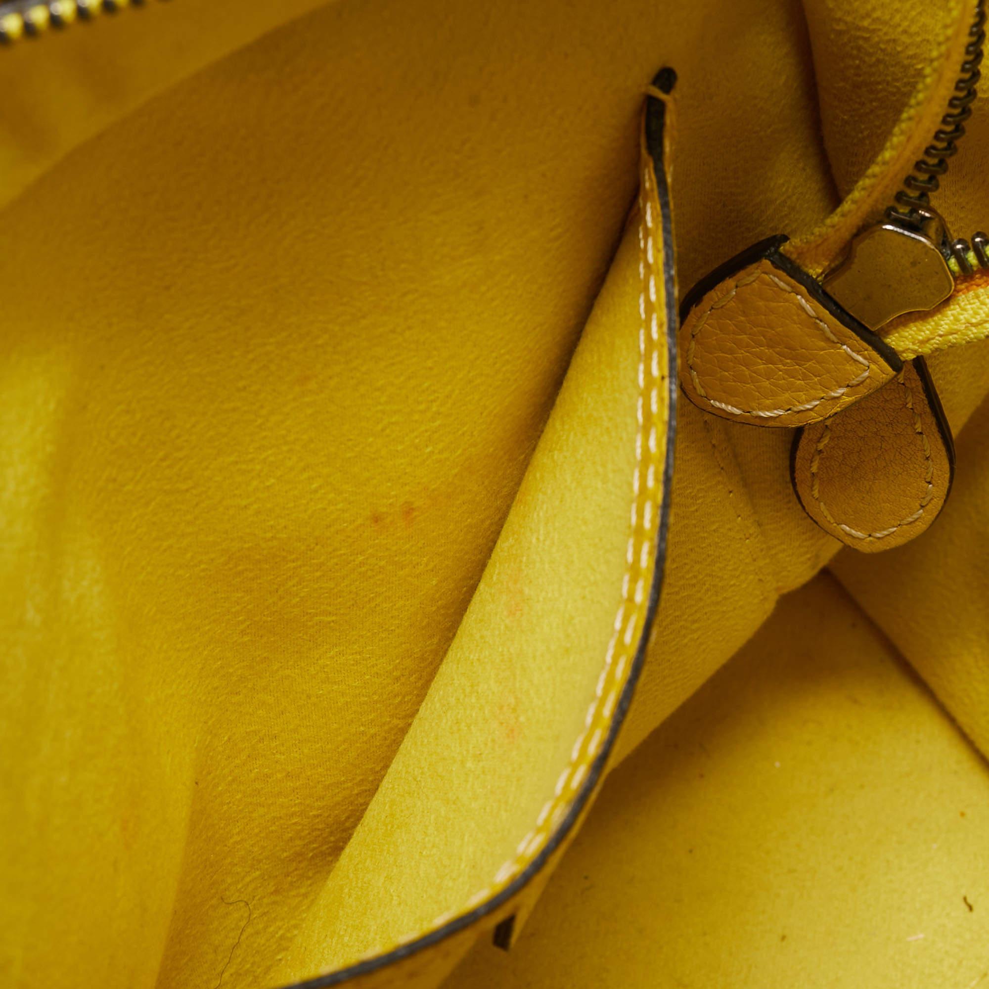 Céline Yellow Leather Nano Luggage Tote 7