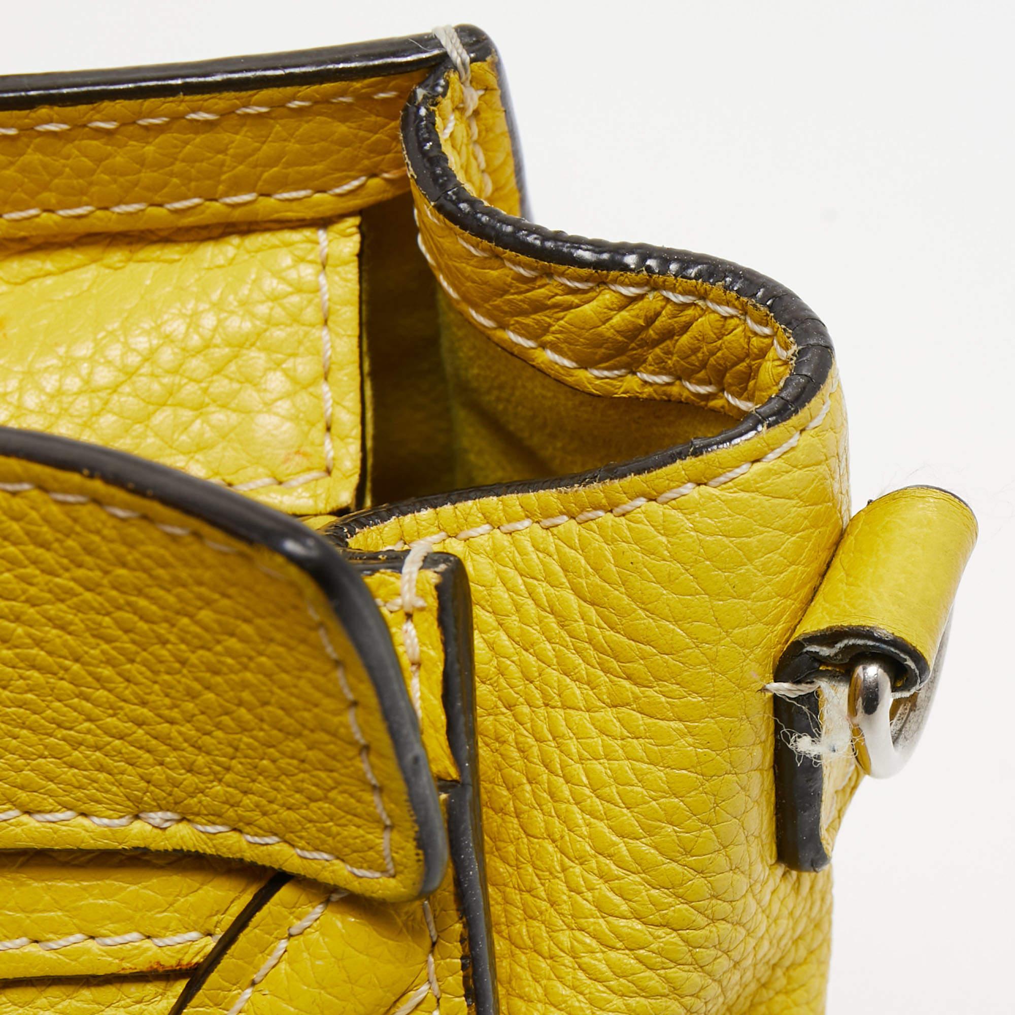Céline Yellow Leather Nano Luggage Tote 15