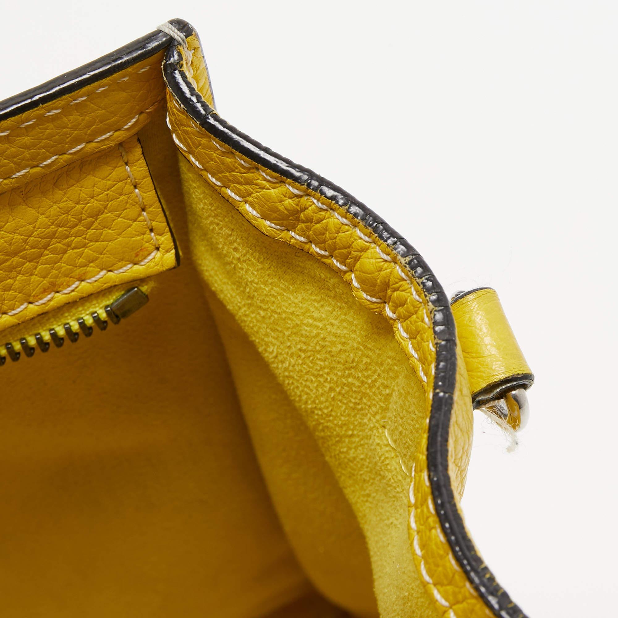 Céline Yellow Leather Nano Luggage Tote For Sale 2