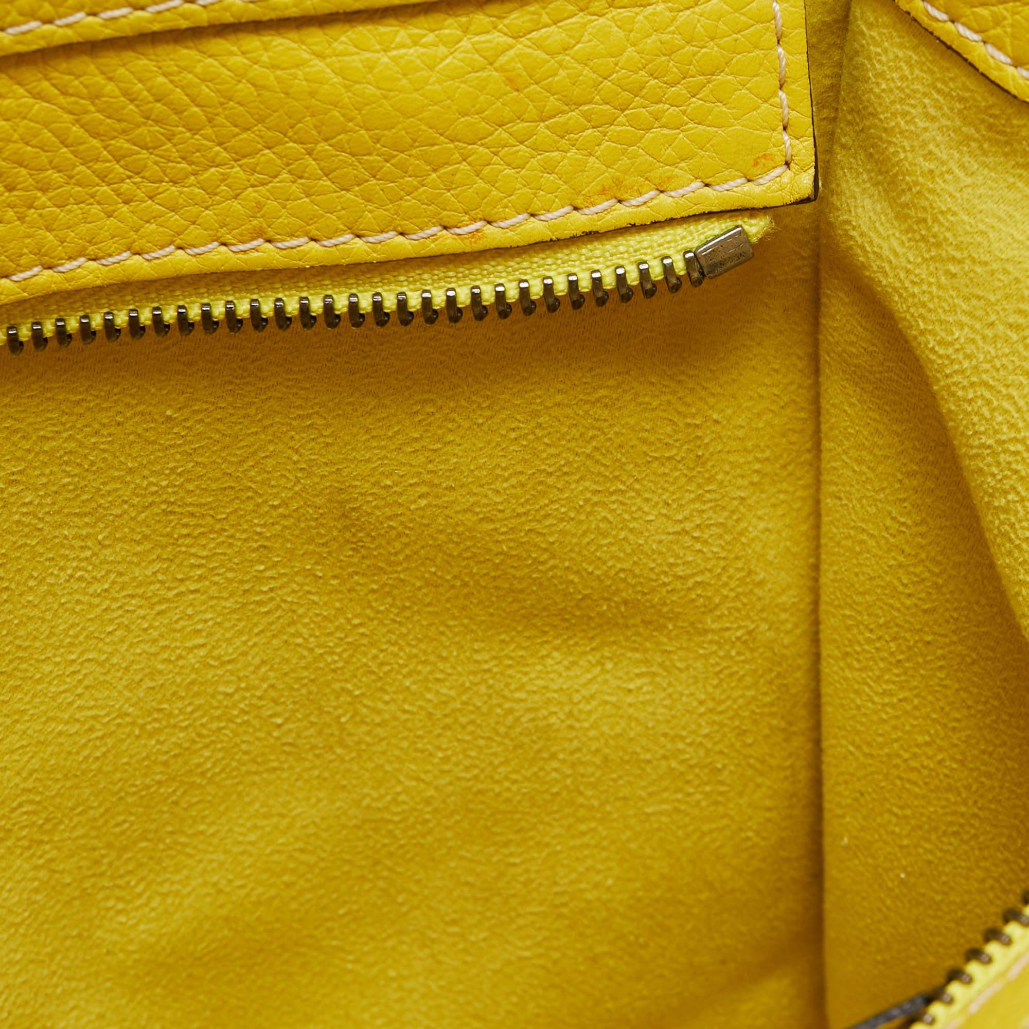 Céline Yellow Leather Nano Luggage Tote For Sale 3