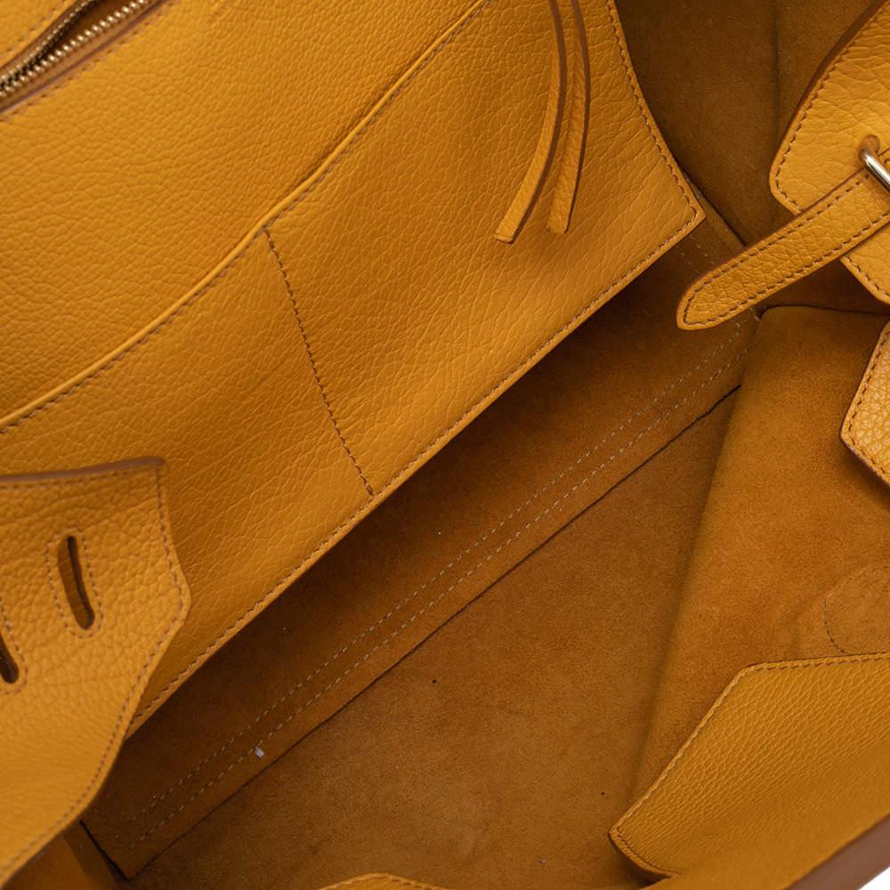 Celine Yellow Leather Small Tie Tote For Sale 6