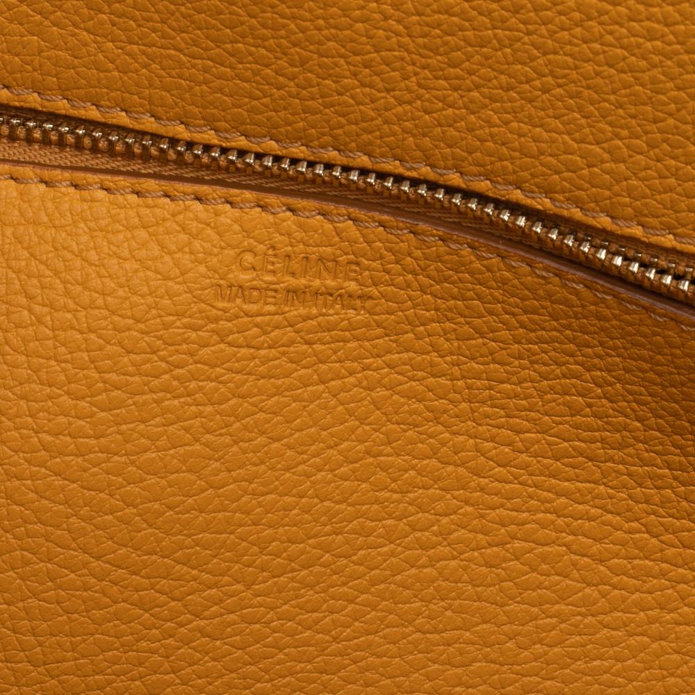 Celine Yellow Leather Small Tie Tote In Good Condition For Sale In Dubai, Al Qouz 2