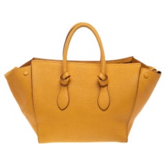 Celine Yellow Leather Small Tie Tote