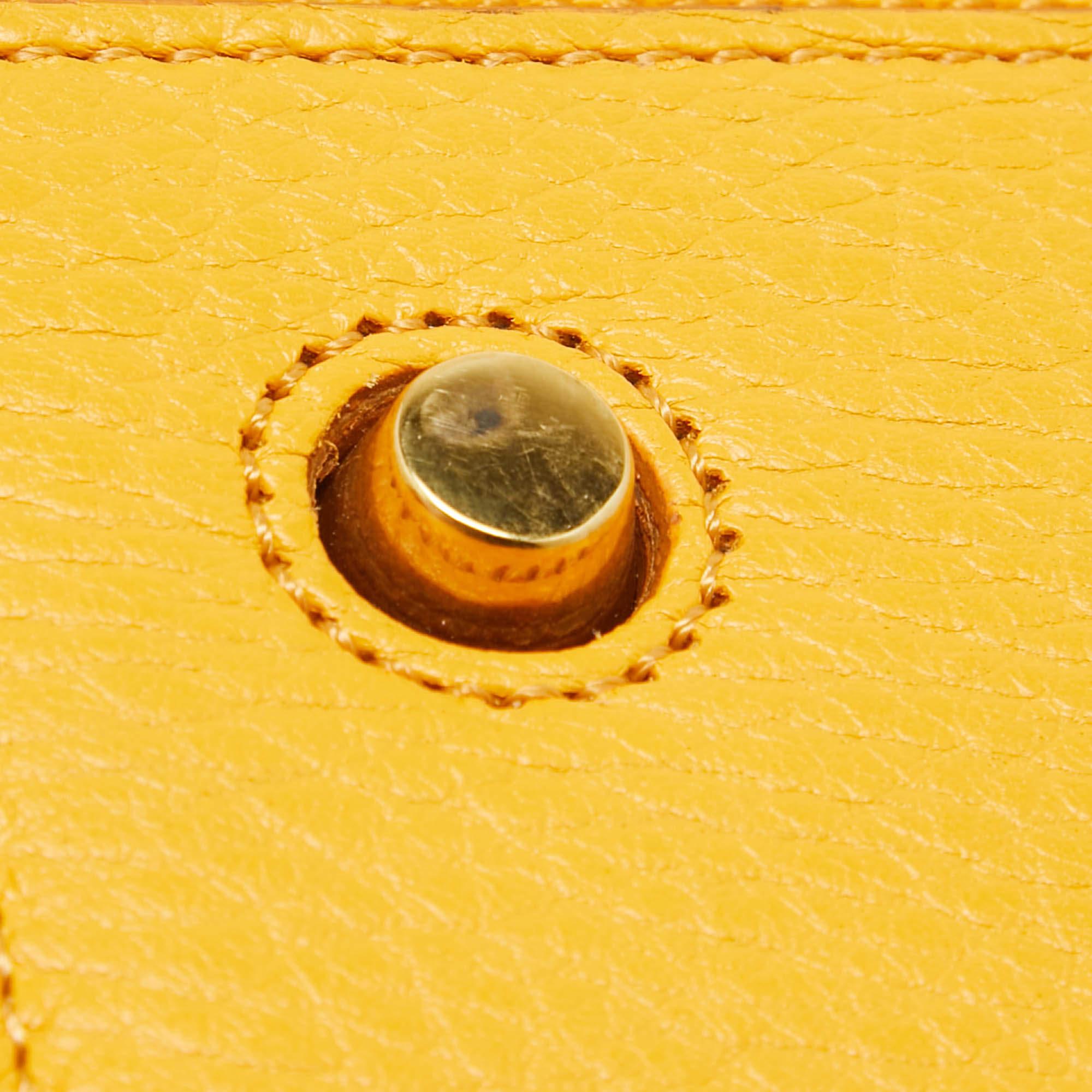 Celine Yellow Leather Small Tie Tote w/Pouch 1