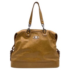 Celine Borsa Bowling in pelle giallo senape Tote Satchel Handbag