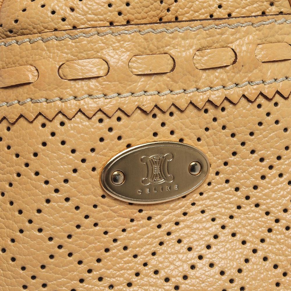 Celine Yellow Perforated Leather Boogie Tote In Good Condition In Dubai, Al Qouz 2