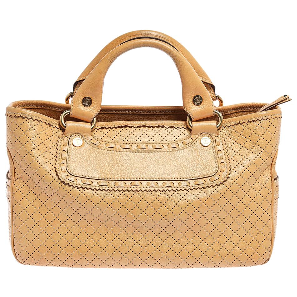 Celine Yellow Perforated Leather Boogie Tote