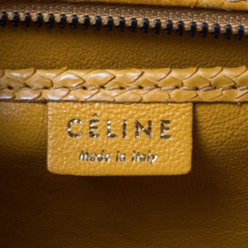 Celine Yellow Python Nano Luggage Tote For Sale 4