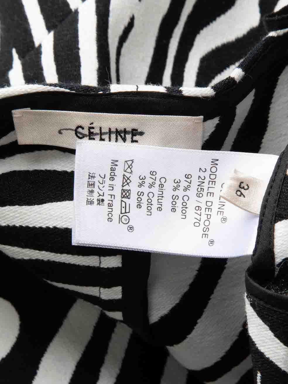 Céline Zebra Print Belted Midi Wrap Skirt Size S For Sale 2
