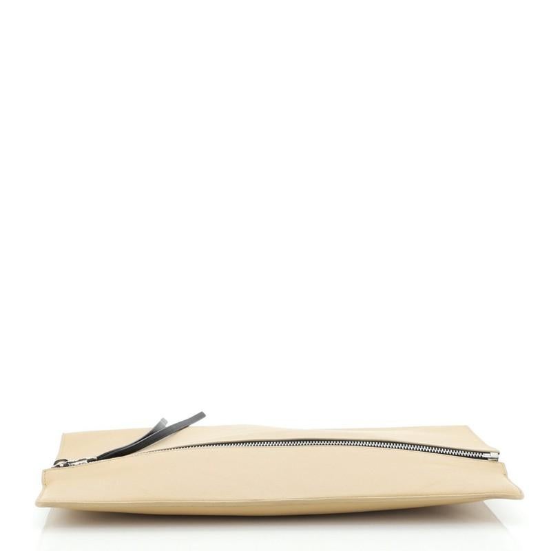Celine Zip Clutch Leather Oversized In Good Condition In NY, NY