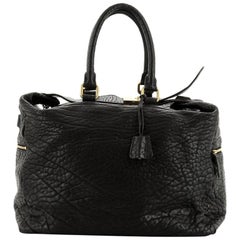 Celine Zip Top Satchel Leather Large