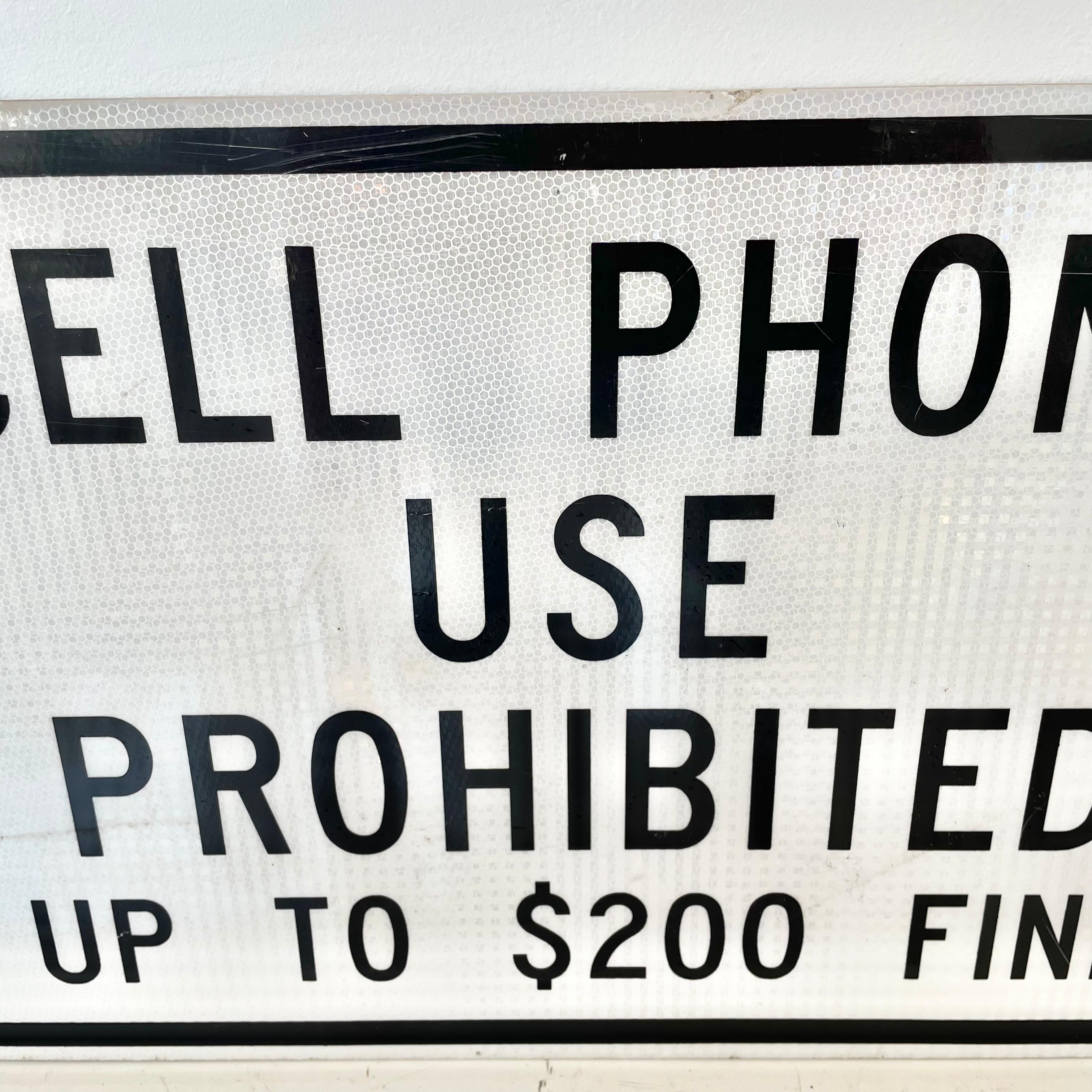American Cell Phone Use Prohibited Freeway Sign