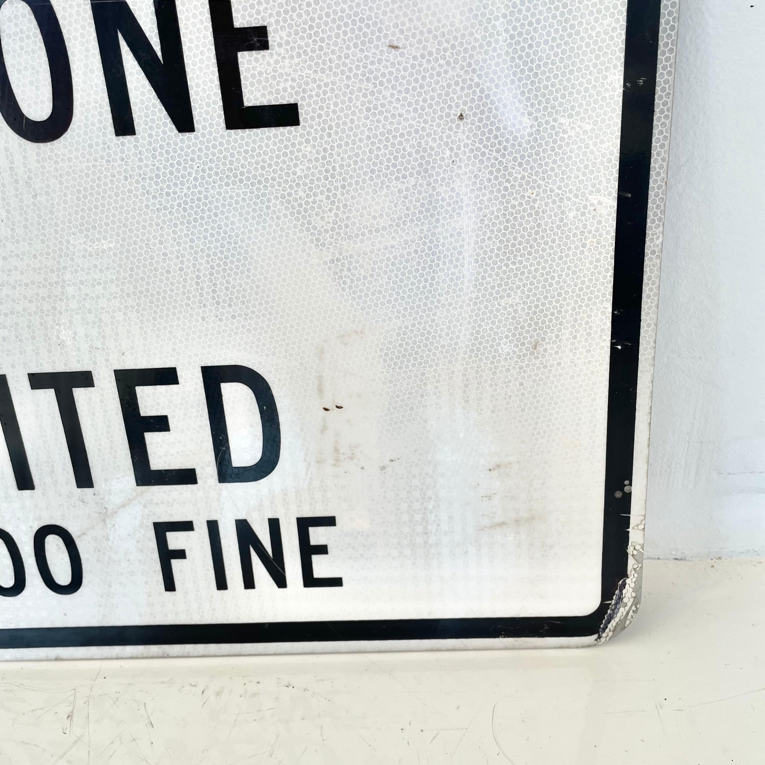 Contemporary Cell Phone Use Prohibited Freeway Sign