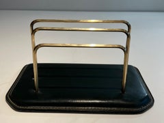 Cellar Quilted Leather Briefcase. French work in the Style of Jacques Adnet