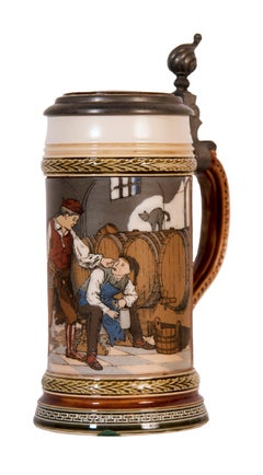 Mettlach Stein « Scène de célébrité »