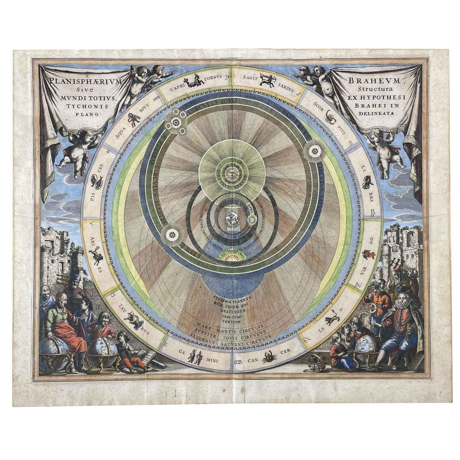 Renaissance Cellarius Andreas Pair of Celestial Maps 18th Century from Harmonia Macrocosmica For Sale