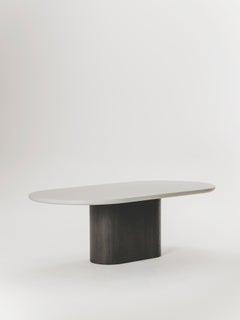 Celli Dining Table in Microcement and Wood Veneer by Marlot Baus