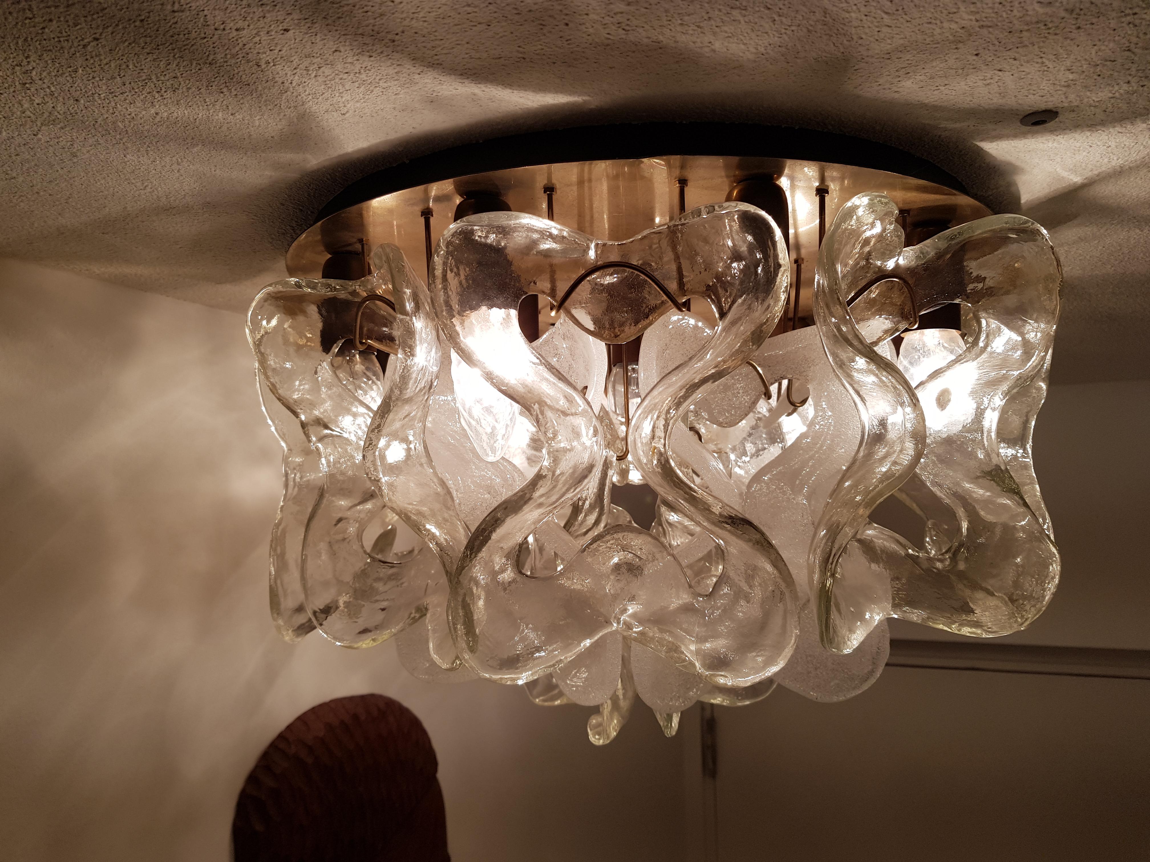 Mid-Century Modern Two Large Celling Chandeliers Austria, 1960-1970, Hollywood Regency For Sale