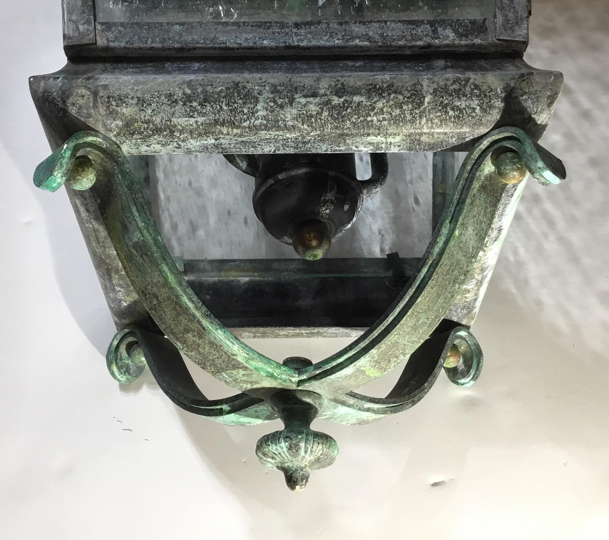 20th Century Celling Hanging Brass and Copper Lantern
