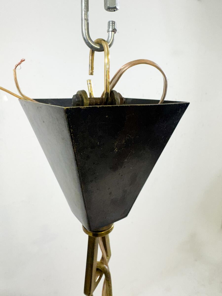 Metallo Lampada da soffitto Morand Paris 1940 in vendita