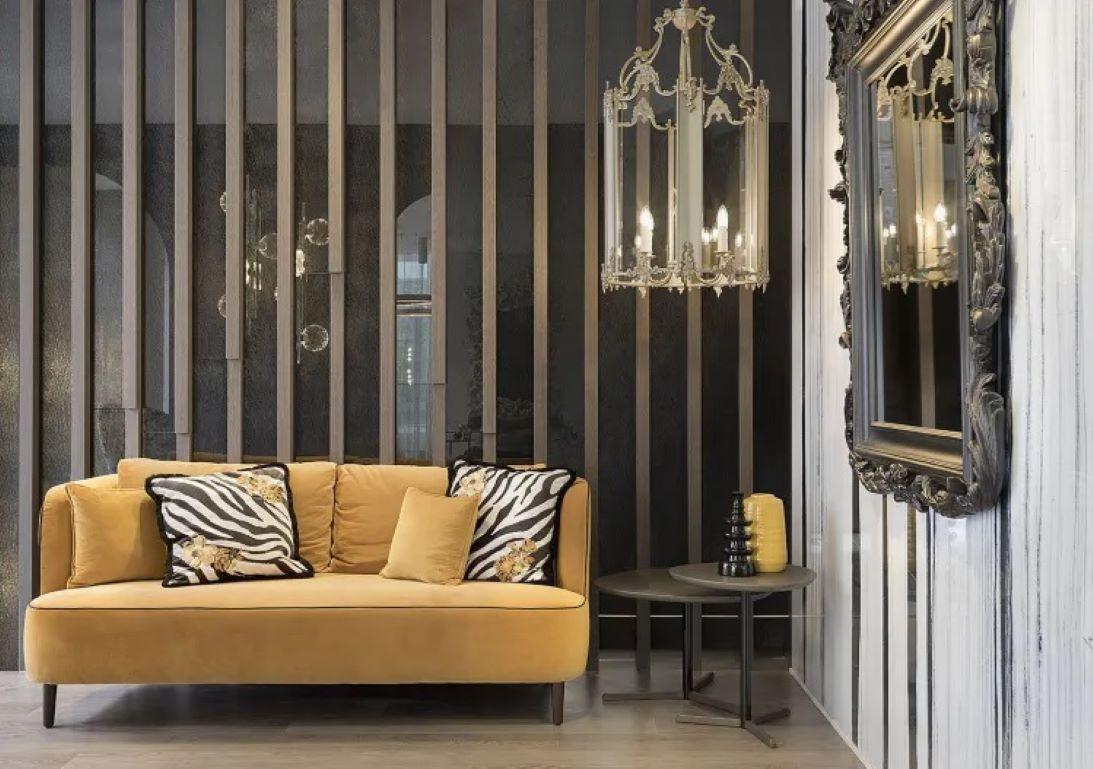 Luigi XV Lanterna da soffitto in bronzo fuso e vetro con decorazione Branch  Metallo champagne in vendita