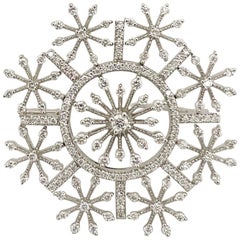 Broche Cellini de oro blanco de 18 quilates y microesferas de nieve con diamantes de 1,51 quilates