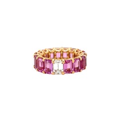 Cellini, or rose 18 carats 11,64 carats Saphir rose et 0,70 carat Bracelet éternel en diamant