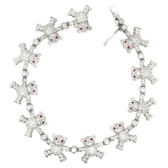 Bracciale Cellini 18KT WG con diamante da 3,12 carati e rubino da 0,60 carati